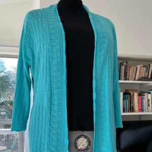 Comfortable & Soft ~ Light Teal Cotton Sweater Jacket